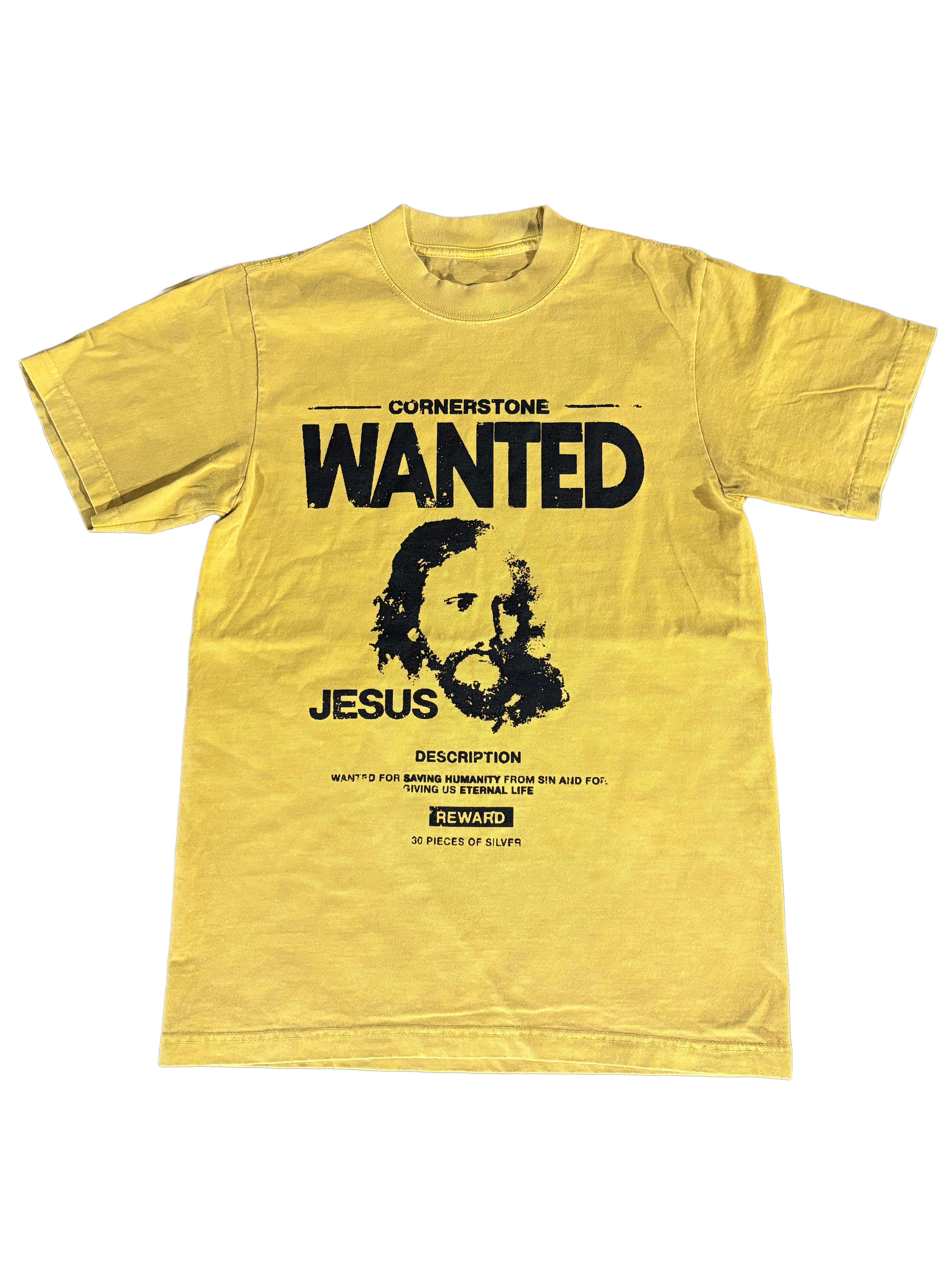 WANTED JESUS TEE - MUSTARD