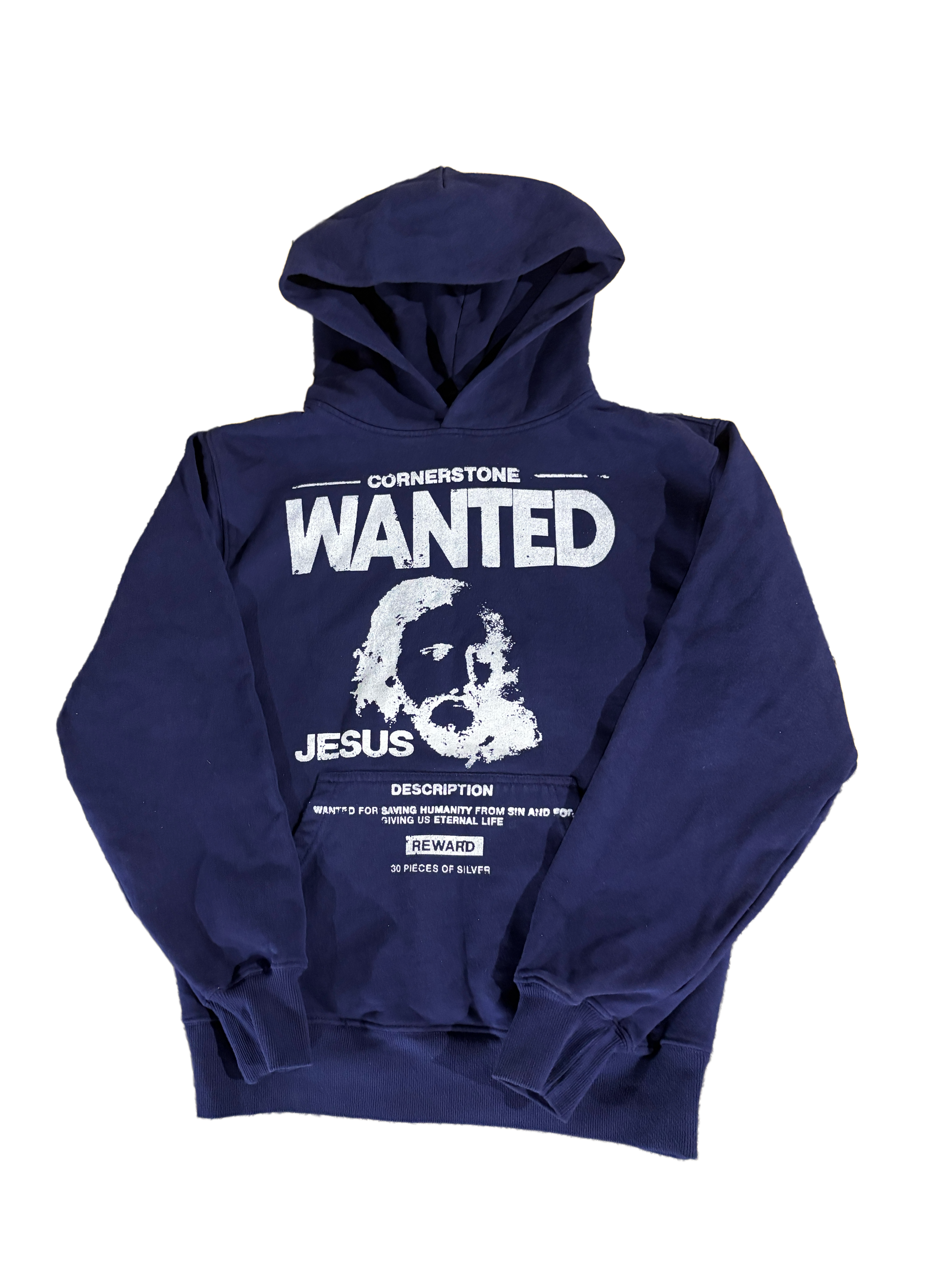 WANTED JESUS HOODIE - NAVY